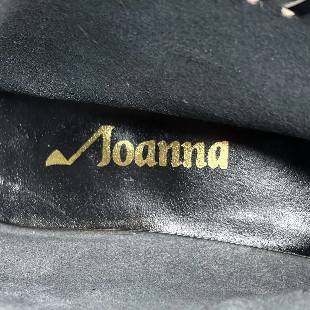 Vintage 60s Joanna Black Whip Stitch Style Western Victorian Ankle Boots - Picture 5 of 12